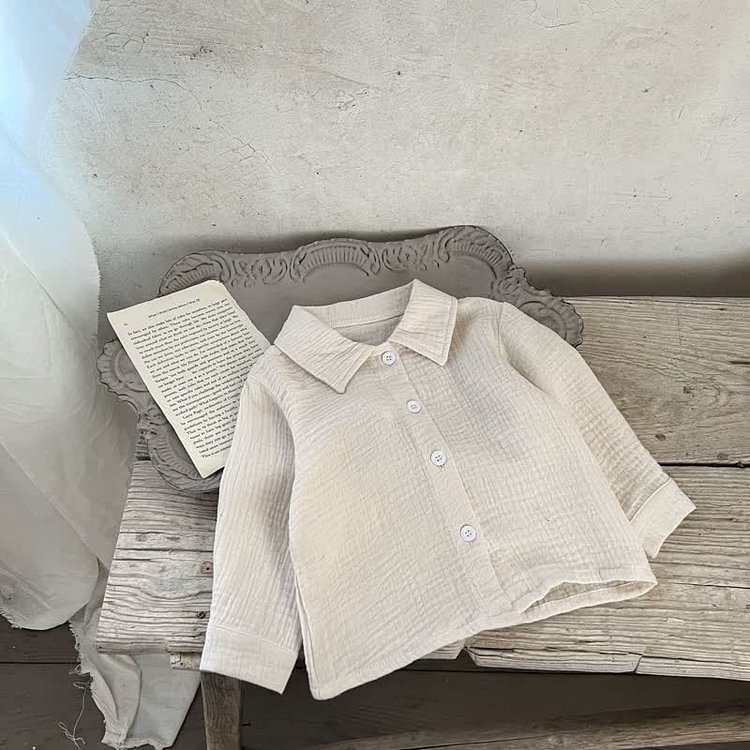 Baby Lapel Collar Loose Shirt