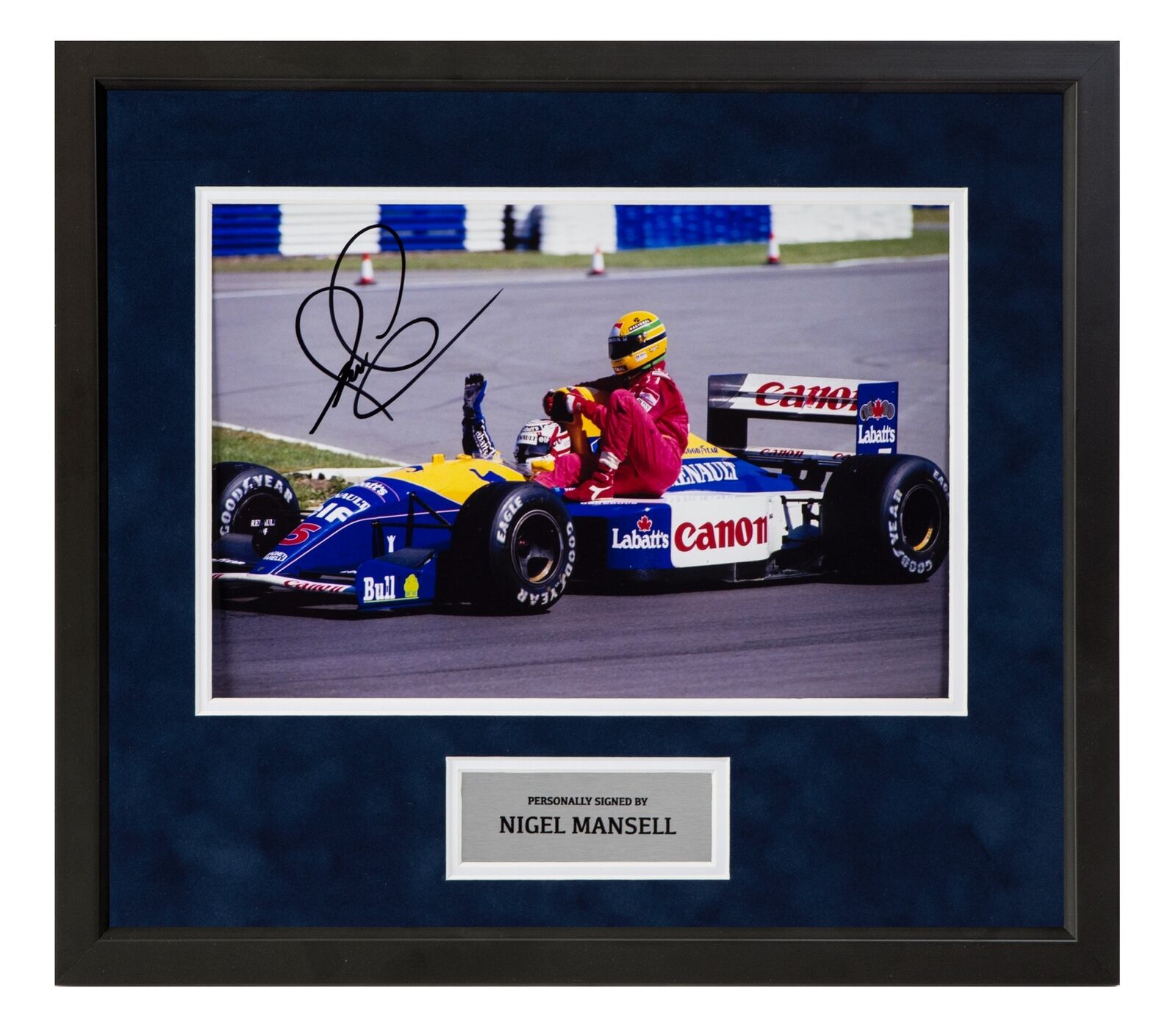 Nigel Mansell Signed & Framed 12X8 Photo Poster painting Display Mount Taxi For Senna AFTAL COA