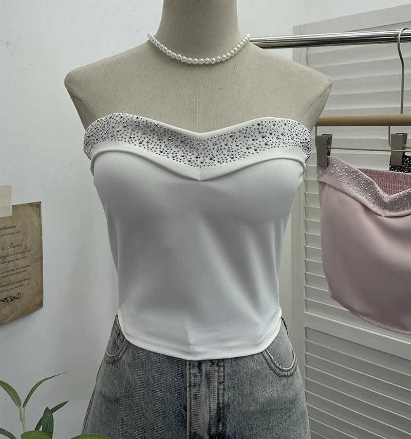 Uveng Design Sense Of Small Heavy Industry Drilled With Chest Pad Inside The Bottom Of The Coat Short Vest Woman 8029