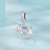 925 Sterling Silver White Carrousel Charm 