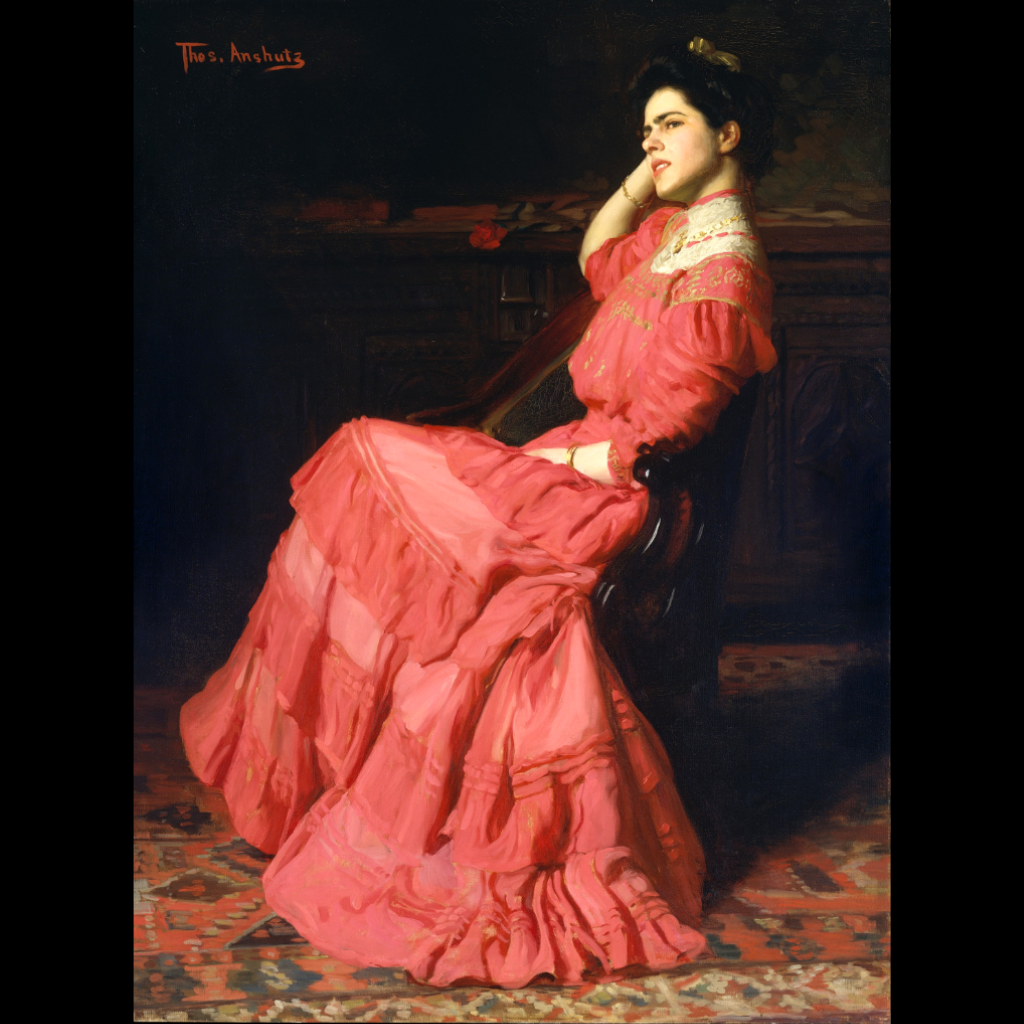THOMAS ANSHUTZ'S " A ROSE" 1907 CANVAS PRINT