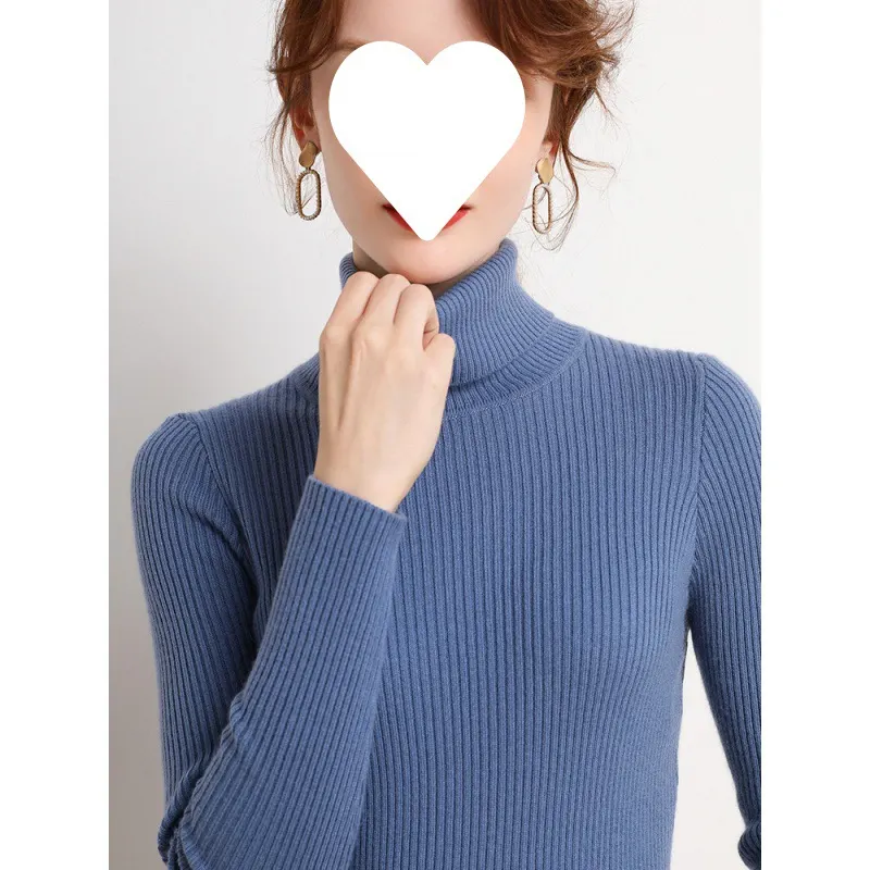 Uveng Uveng Temperament High-Neck Basic Sweater Women's Autumn And Winter Repair Jacket Inside The Bottom Of The Long-Sleeved Knitting Shirt