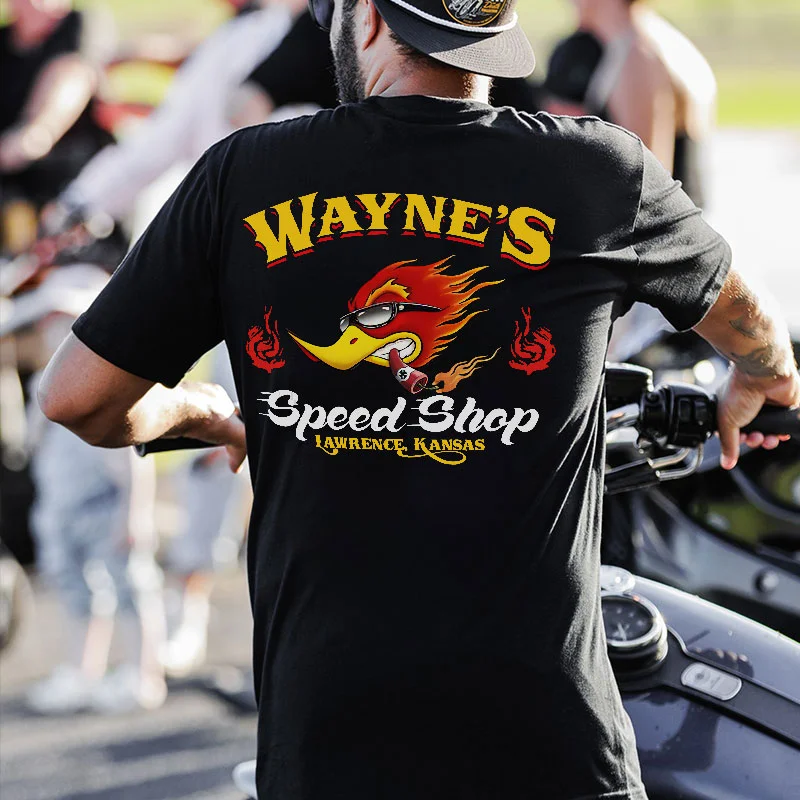 WAYNE'S SPEED SHOP Hot Rod Bird Print Men's T-shirt
