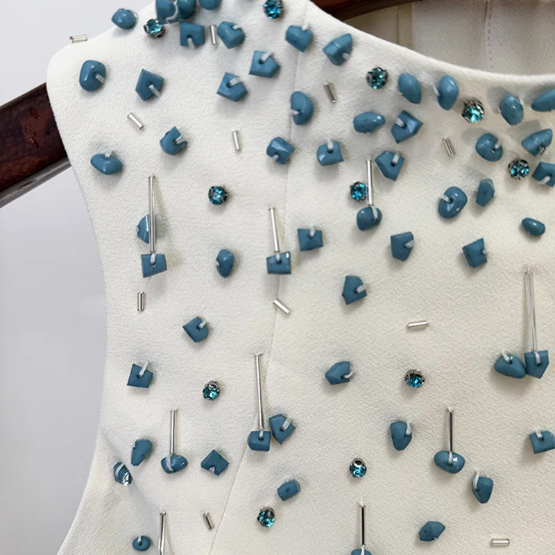 Nigikala Nigikala Star Fashion New Heavy Industry Nail Bead Vest Top Open Skirt Set Two Sets