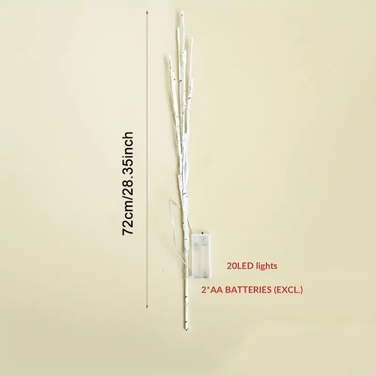 Tegooe Battery-Operated LED White Birch Branch Lights - 28 Inch Twig Decor