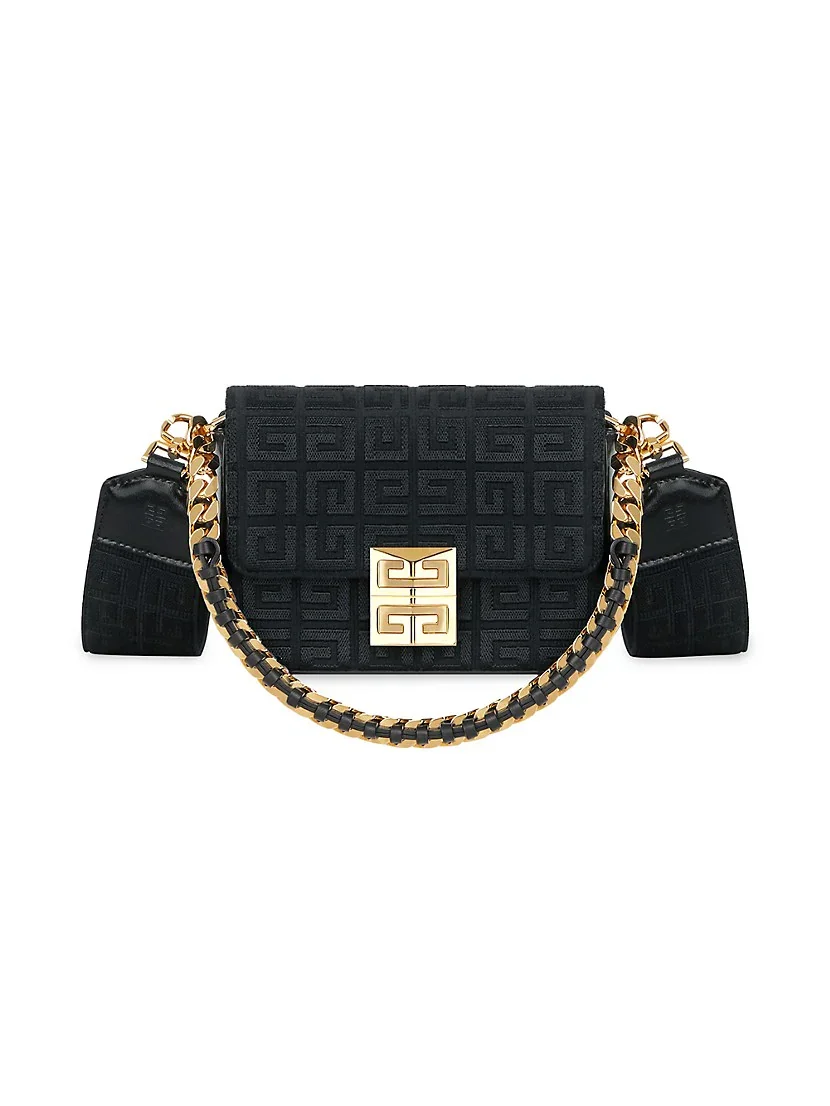 Givenchy Woven Chain Logo Crossbody Bag-Black