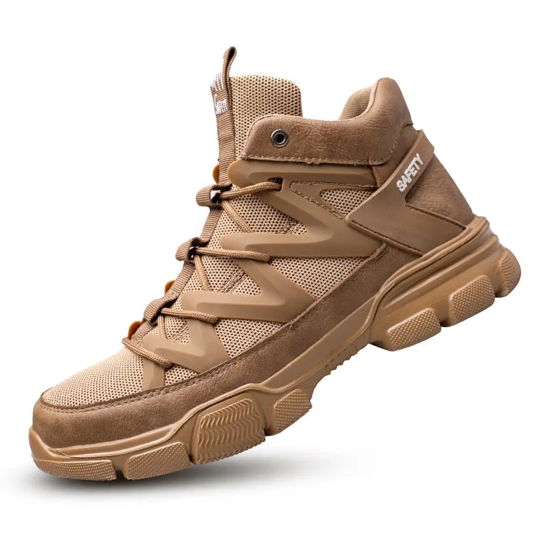 2021 New Work Safety Shoes Men Ankle Boots Steel Toe Shoe Man Anti-Smashing Working Shoes Mens Casual Sneakers Lightweight 0.8KG