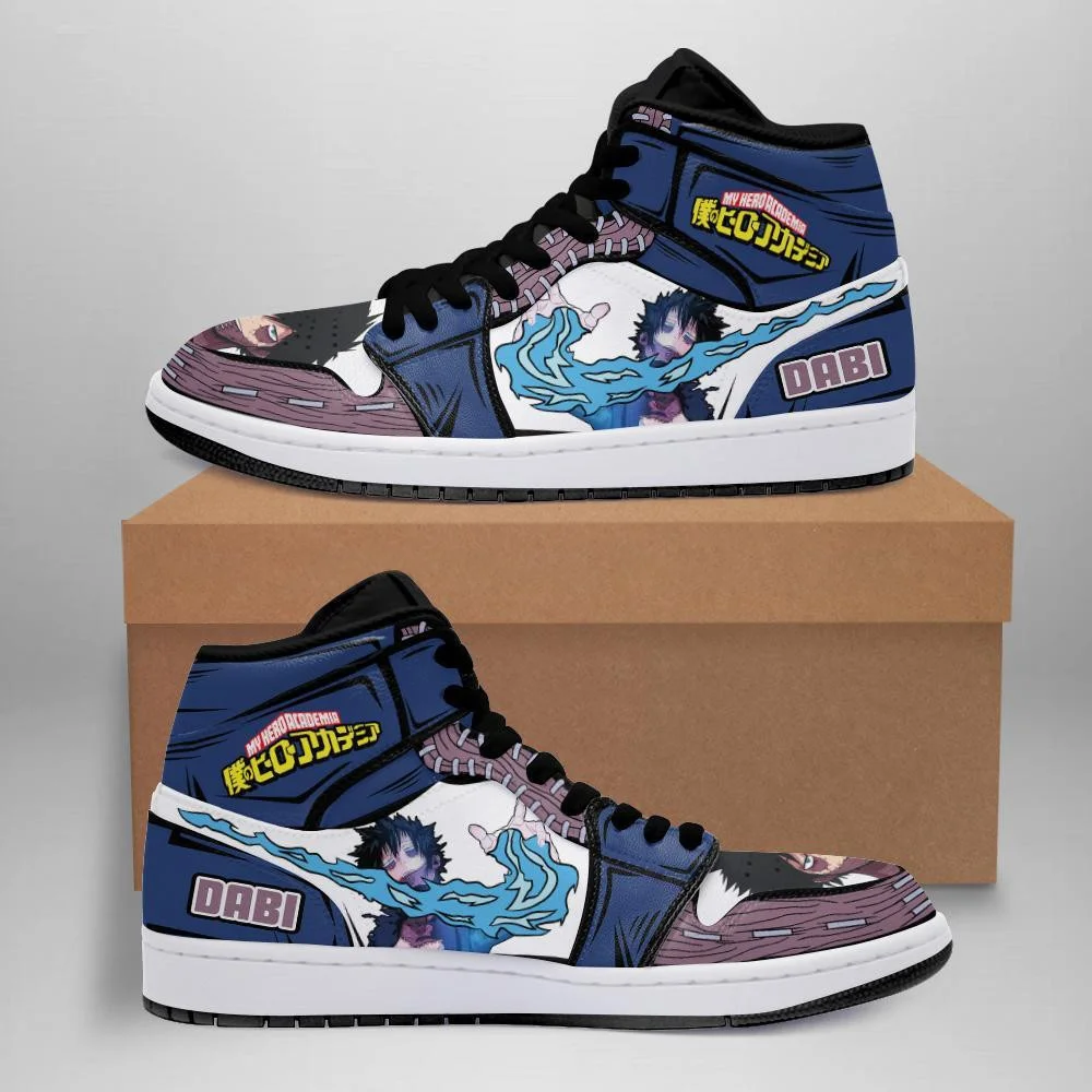 Kingofallstore - BNHA Dabi Flames Sneakers Custom My Hero Academia Anime Shoes