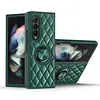 2022 Luxury Argyle Leather Cover With Ring Holder For Samsung Galaxy Z Fold 3 Flip 3 5G