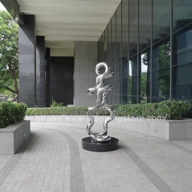 1.8m Stainless Steel Abstract Sculpture &ndash; Serpentines Series Modern Outdoor Art