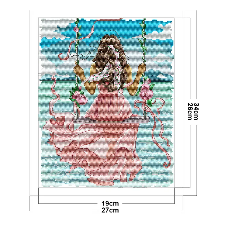 Joy Sunday Sea Girl 14CT Stamped Cross Stitch 27*34CM