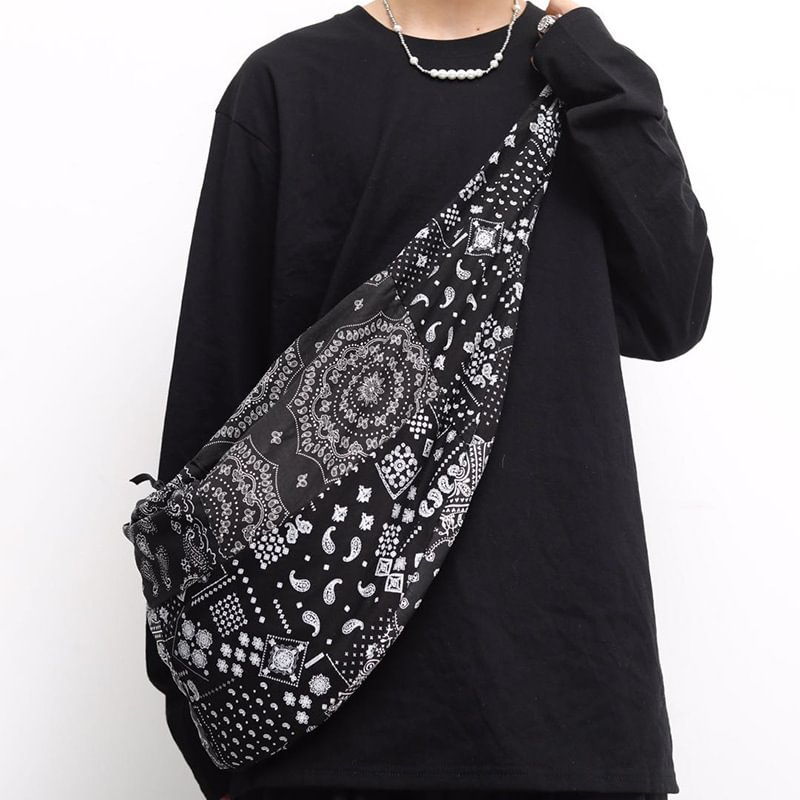 Japanese Style fashion multicolor cashew flower diagonal cloth bag