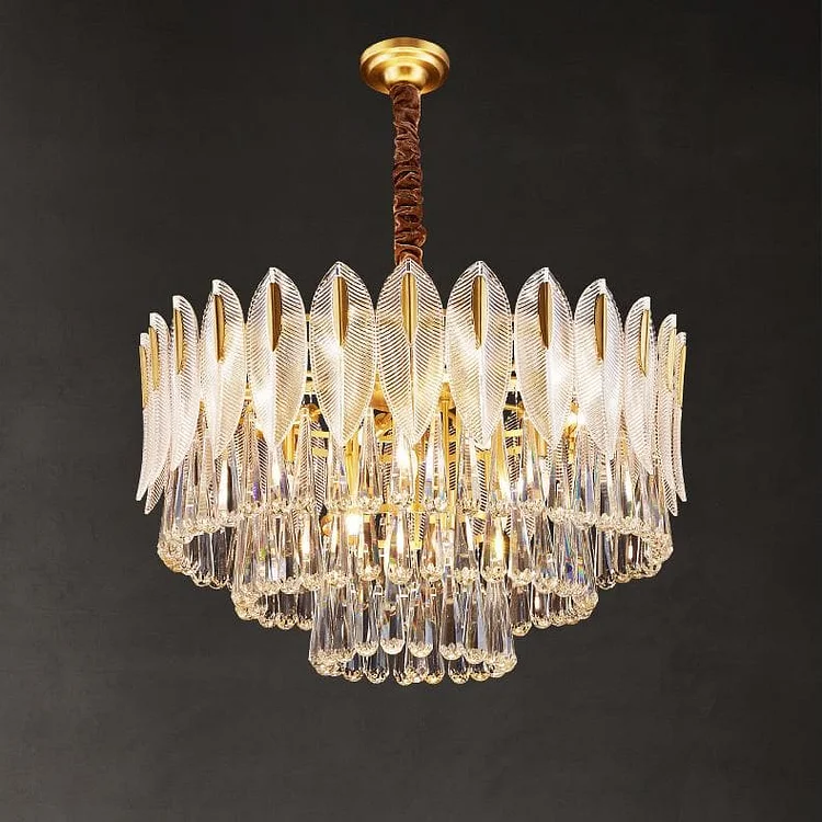 Piece Raindrop Crystal Chandelier Luxury Light Fixture Vjlight