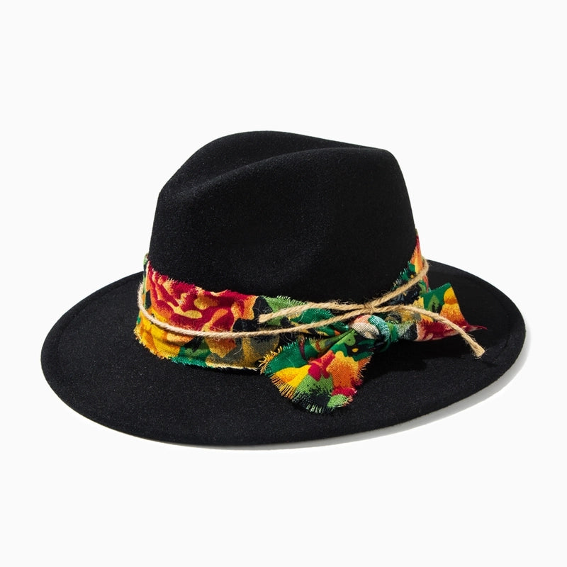 Unisex Casual Elegant Solid Color Flat Eaves Fedora Hat