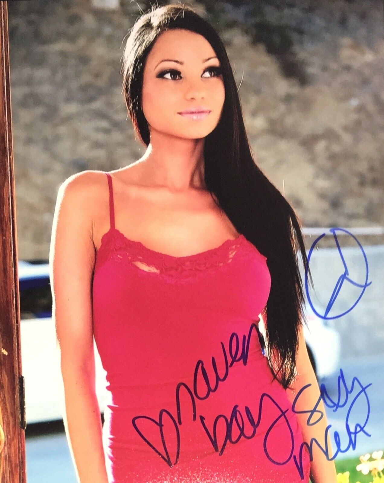 Raven Bay Hott Sexy Signed 8x10 Photo Poster painting Adult Model COA Proof E6