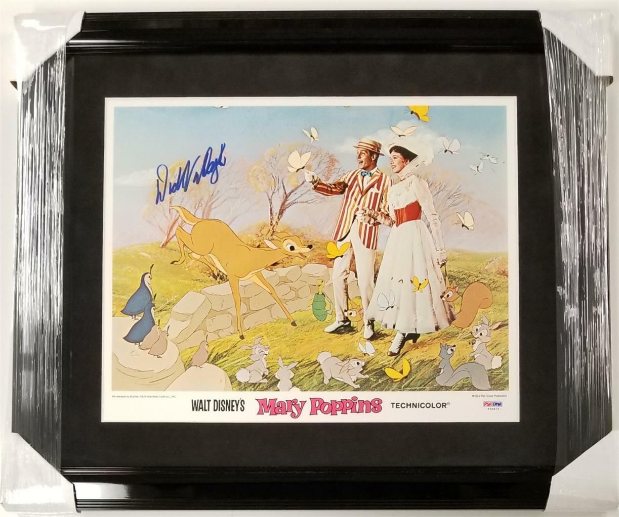 Dick Van Dyke signed Mary Poppins 11x14 Original Lobby Card FRAME A~ PSA/DNA COA