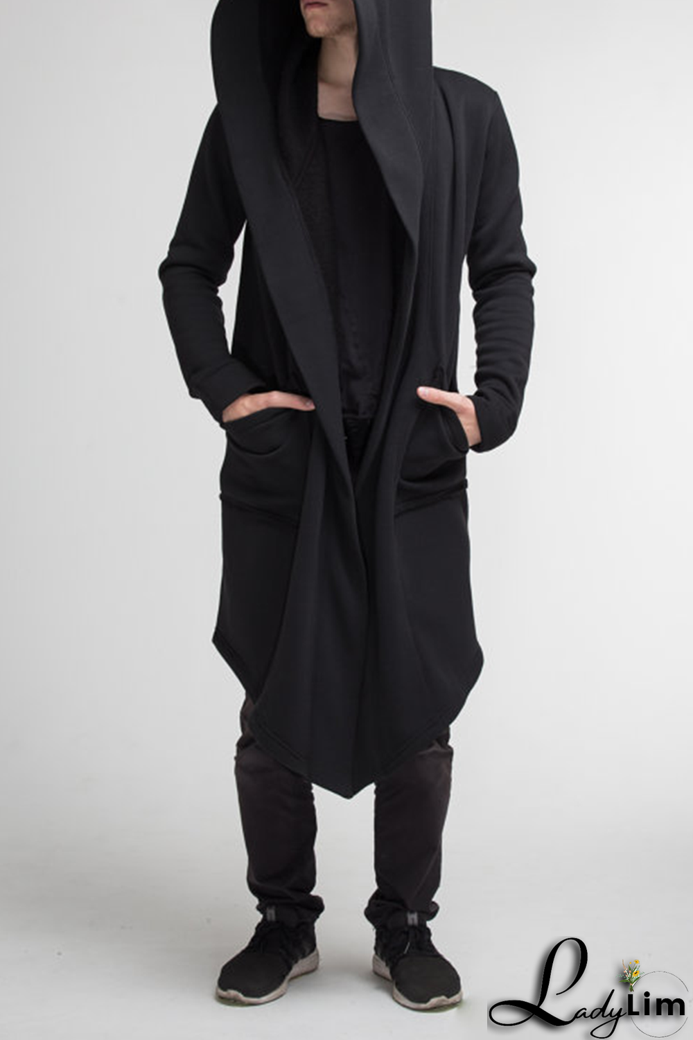 Blue Fashion Casual Solid Split Joint Pocket Hooded Collar Outerwear