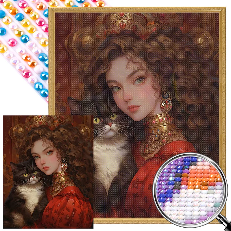 Retro Girl 40*50CM(Canvas) AB Round Drill Diamond Painting gbfke