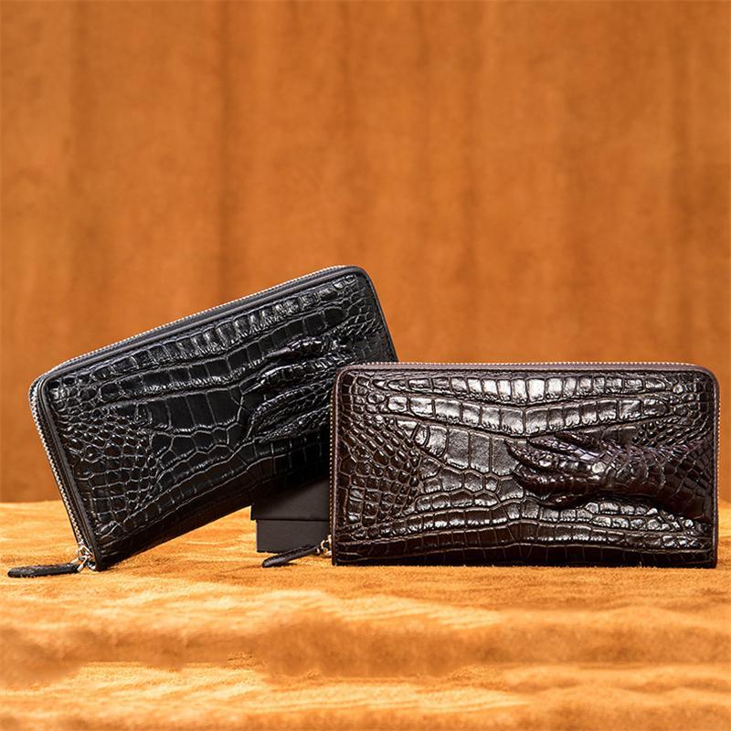 Business Crocodile Simple Style Casual Durable Leather Clutch Bag