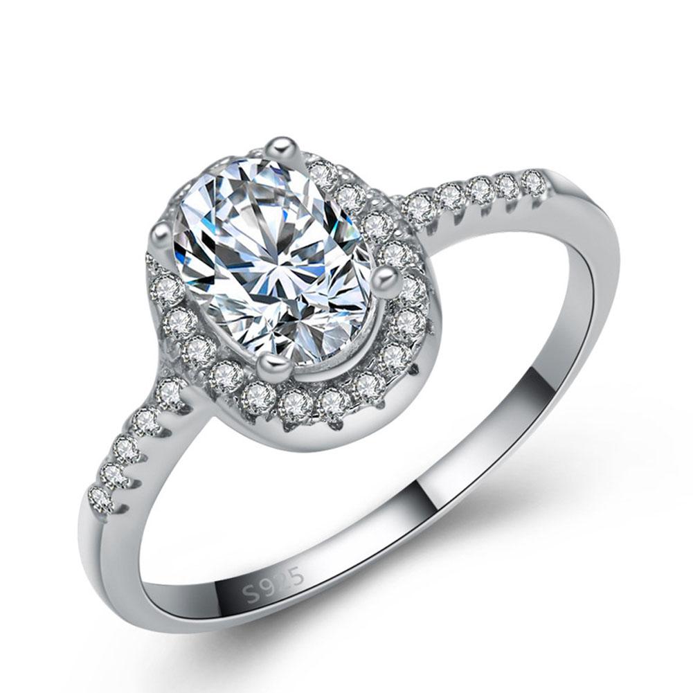 

Fashion 925 Sterling Silver Zircon Engagement Ring Gift, 501 Original