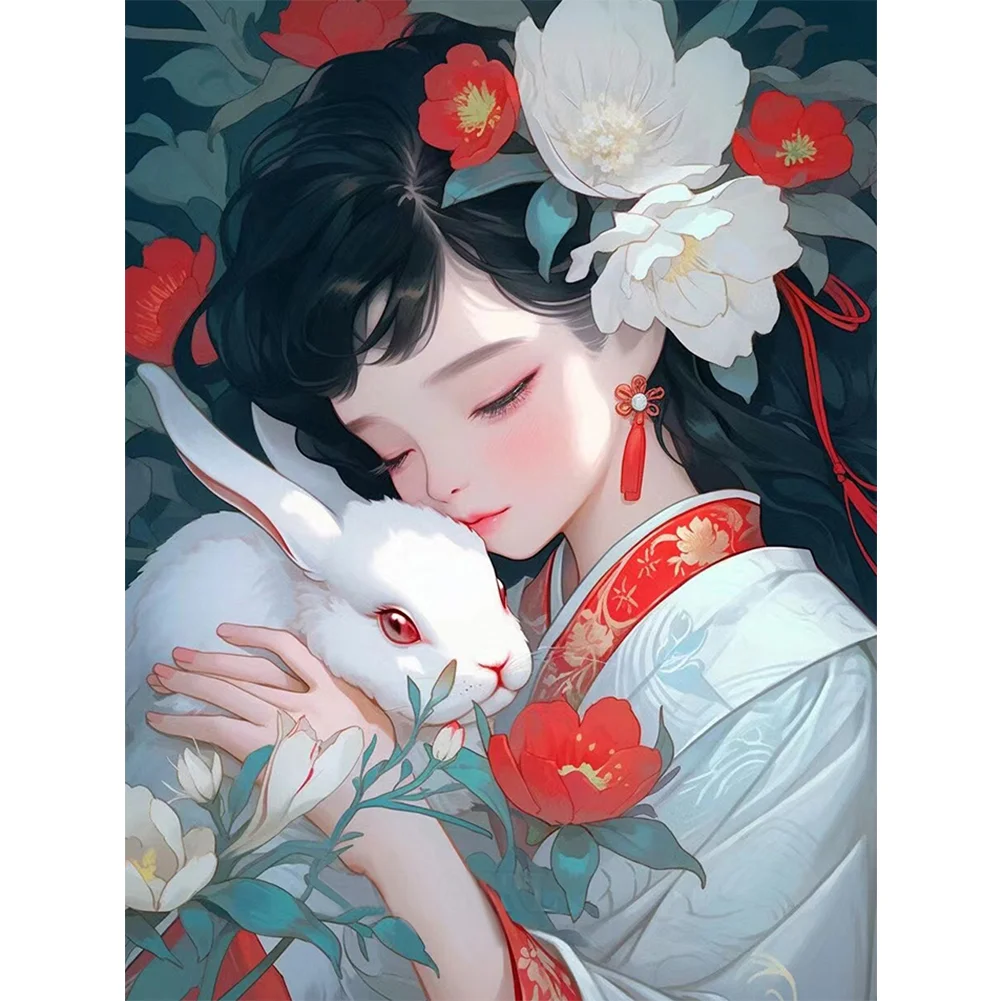 DIY Stamped Cross Stitch 11CT Full Embroidery 40*55cm - Japanese Kimono Girl