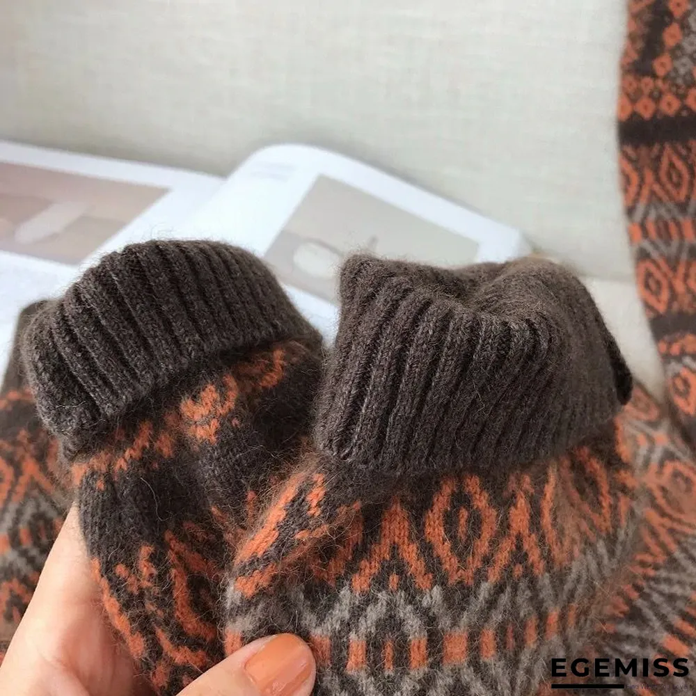 Casual Floral-Print Tribal Sweater | EGEMISS