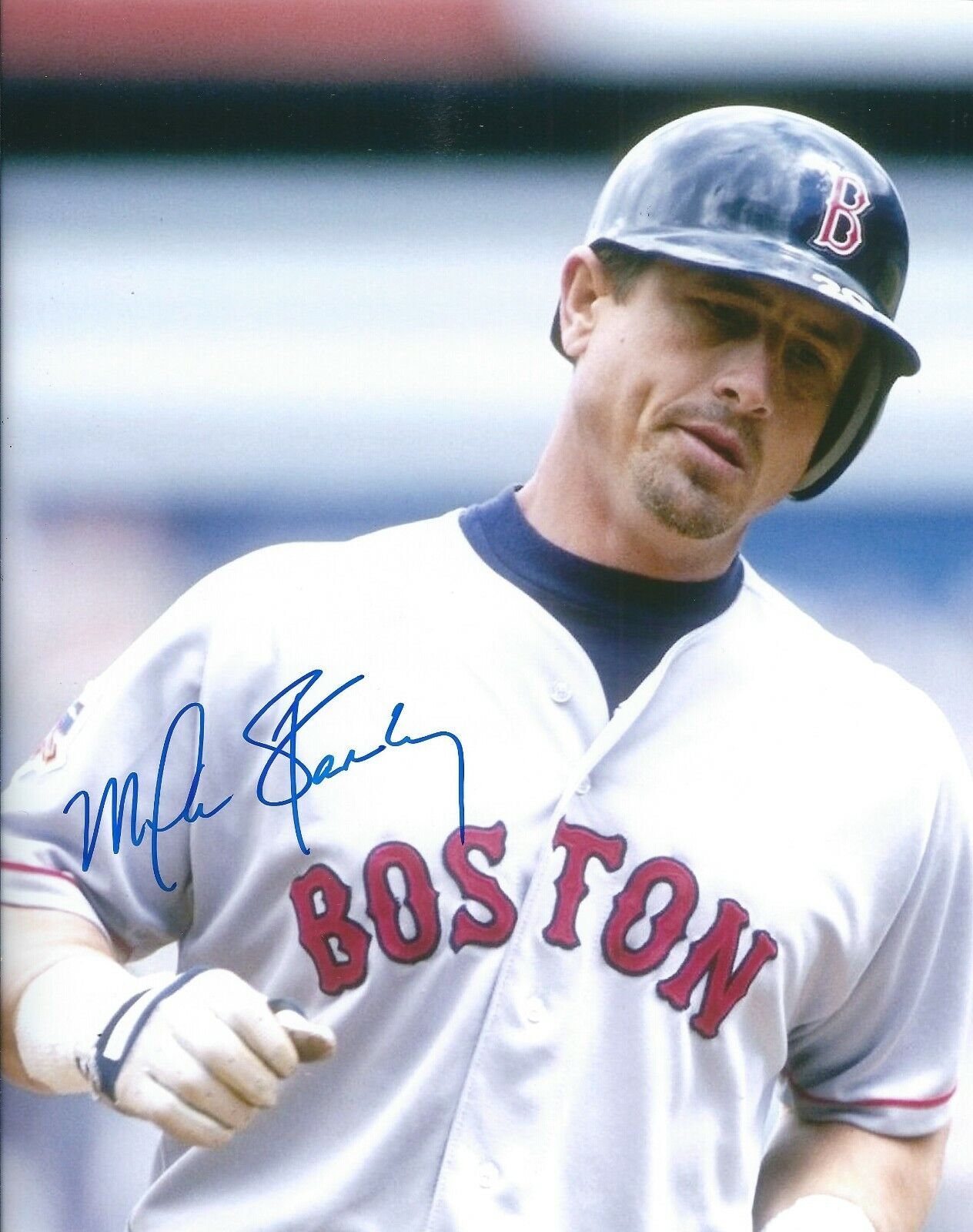 Signed 8x10 MIKE STANLEY Boston Red Sox Autographed Photo Poster painting - COA