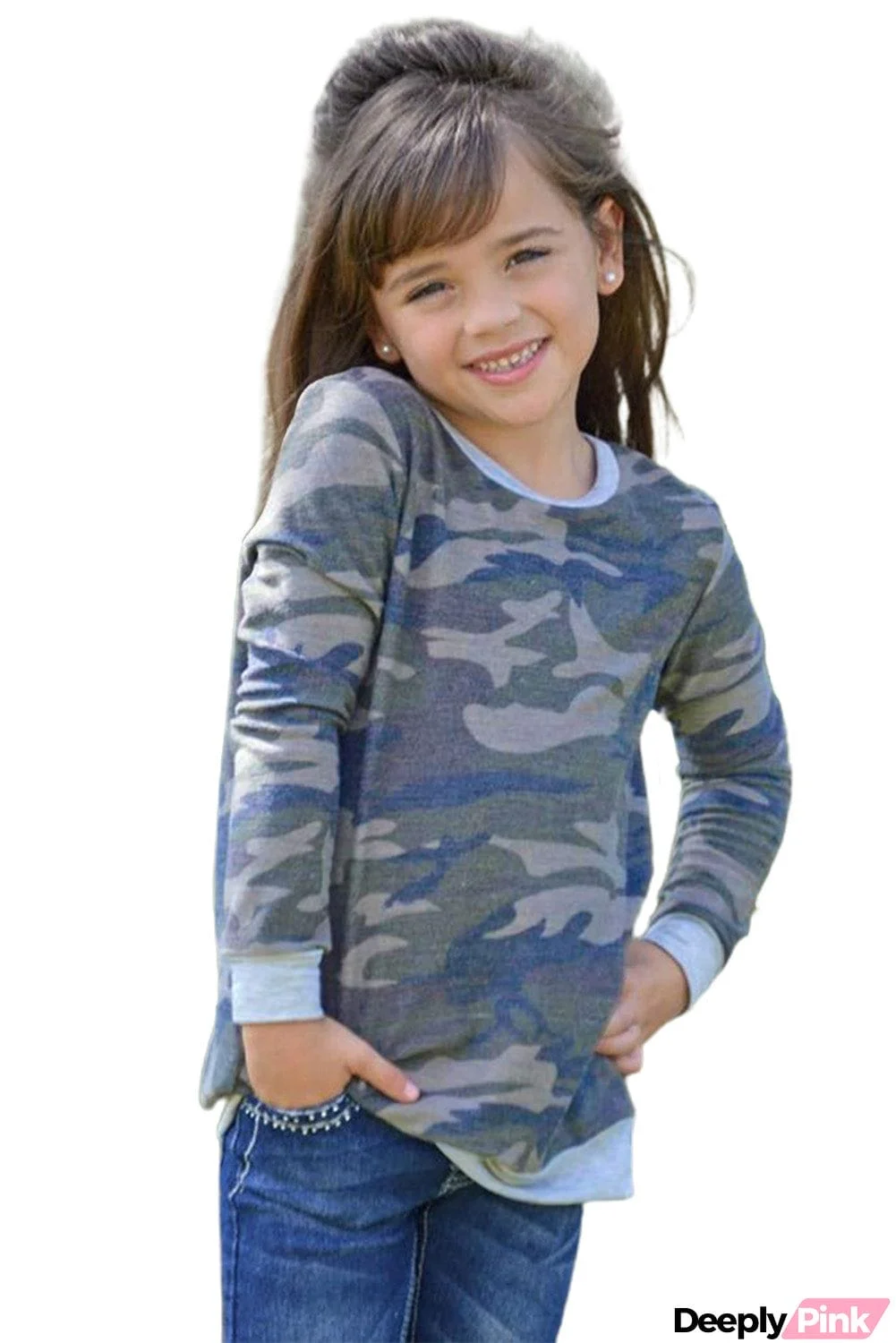 Camo Print Kids Long Sleeve Top