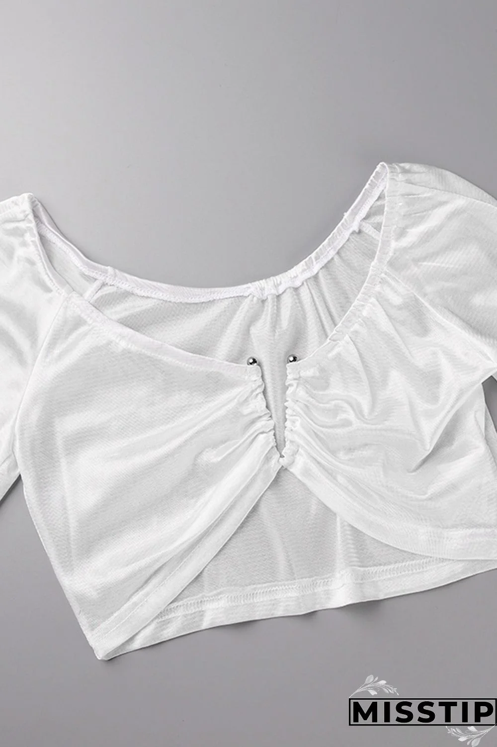 Black Sexy Solid Tassel Patchwork V Neck Long Sleeve Two Pieces