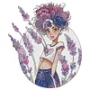 Lavender Girl-14CT Stamped Cross Stitch 28*31cm/11.02*12.2in