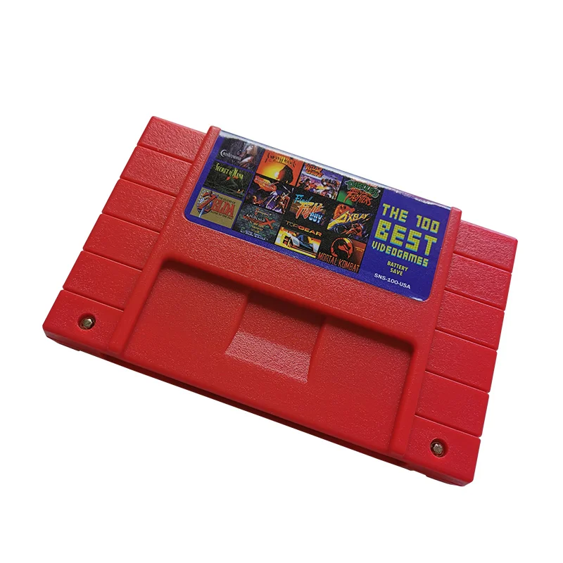 16 Bit Game Card - Super 100 in 1 Classic Collection SNES Multicart Super NES Games Cartridge for Retro SNES Game Console | English Language NTSC US Version