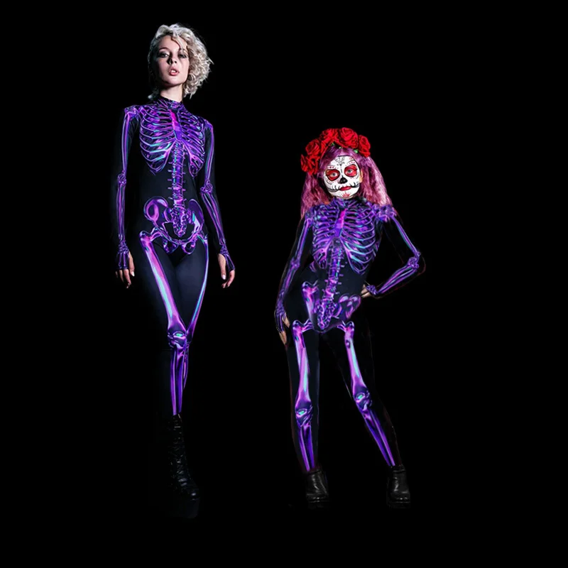 Toloer Toloer Spot 2024 New Halloween Fashion Parent-Child Wear Skull Skeleton Pants Jumpsuit-Outfit Ideas