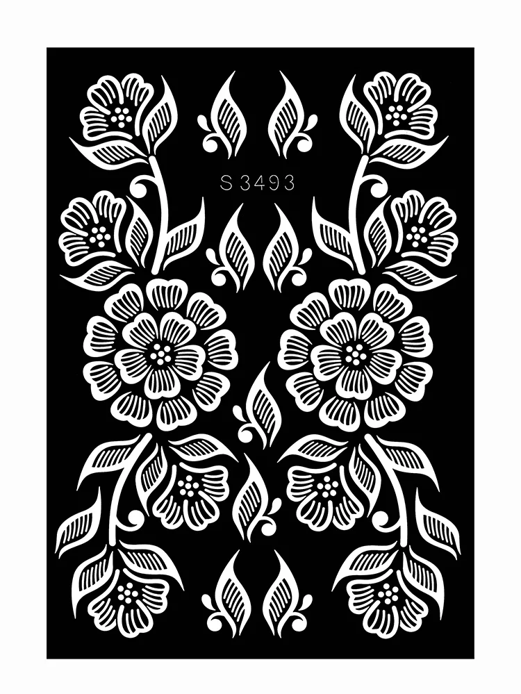 Sdrawing Drawing Henna Template for Hand Henna Tattoo Stencil Flower Tattoo Design for Women Wedding Festival Party Tatoo Tools
