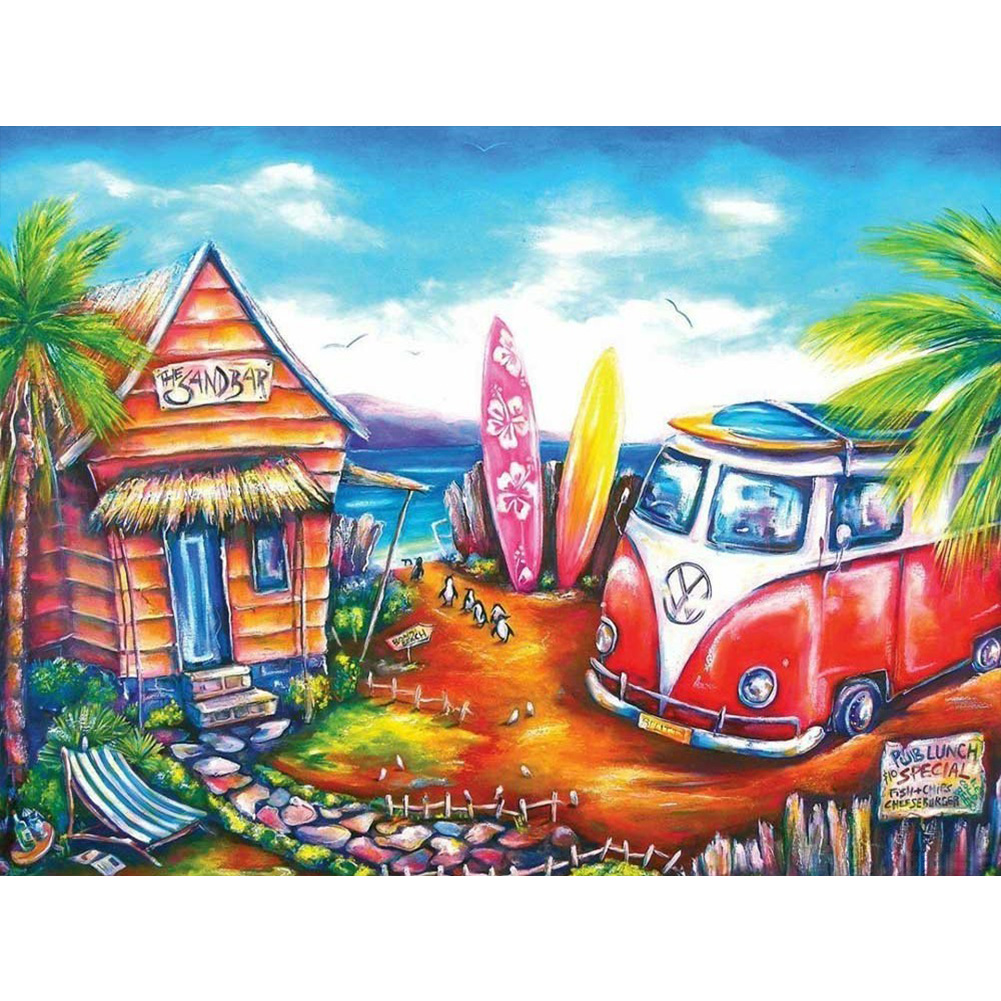 

Red Car - Round Drill Diamond Painting - 40*30CM, 501 Original