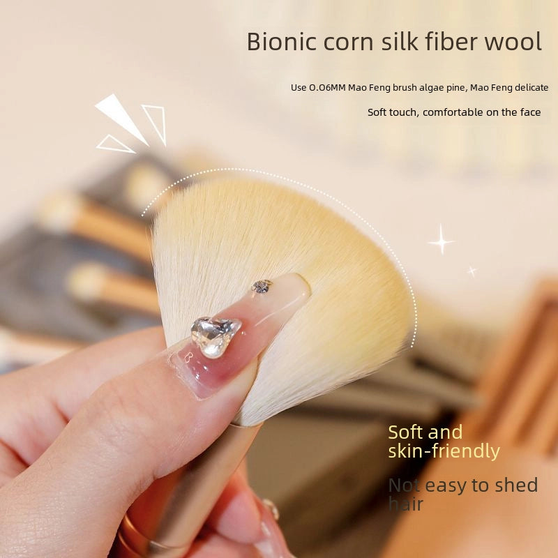 Makeup Brush With Mirror Suit Full Set Of Super Soft Hair A Set Of Boxed Loose Powder Eye Shadow Brush Set Portable Small Set