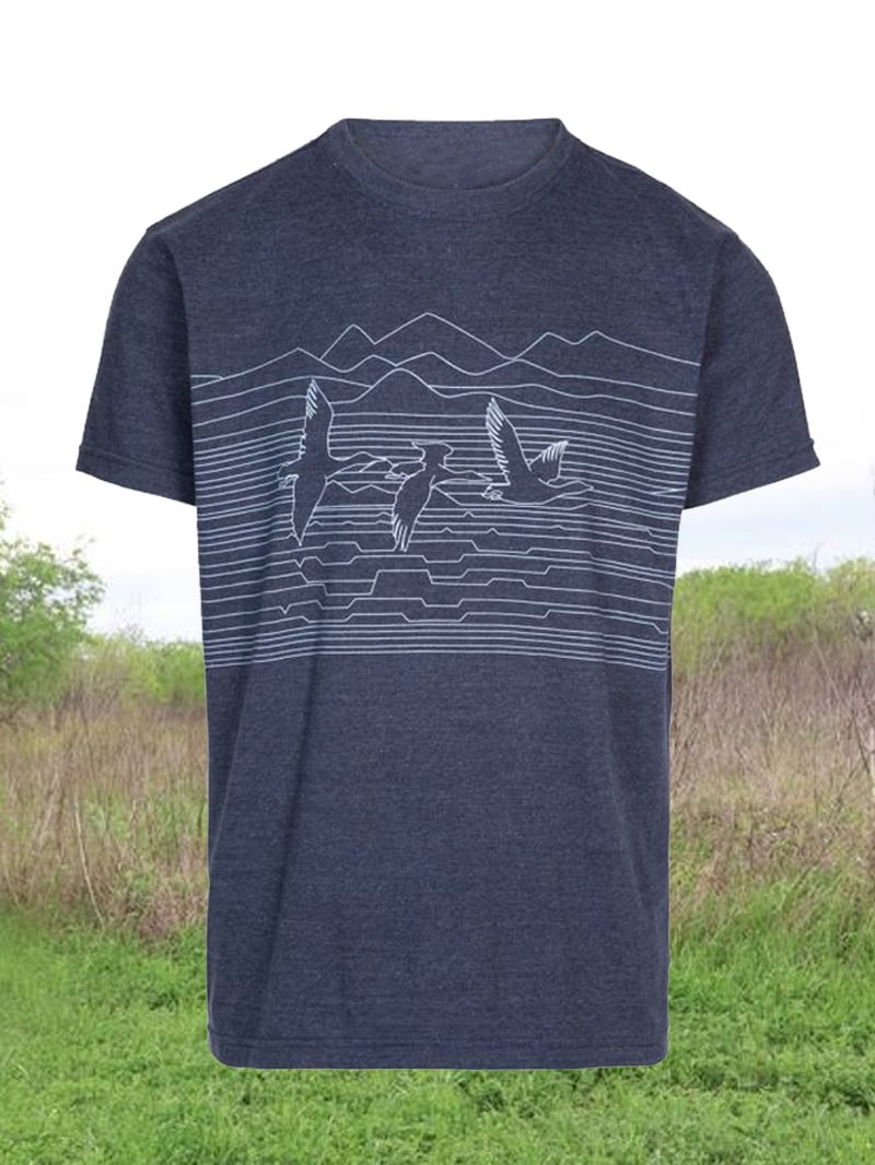 Men's Outdoor Casual Bird Cotton Short Sleeve Shirt in  mildstyles
