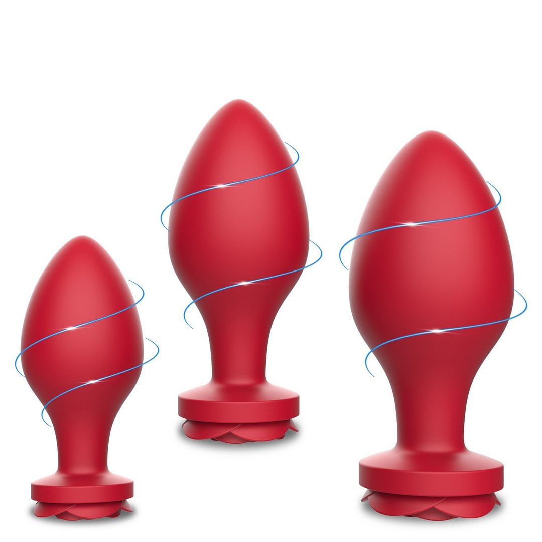 Blooming Silicone Rose Butt Plug Toy Set  