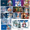 12Pcs Diamond Painting Winter Cartoon Greeting Card Set with Envelope