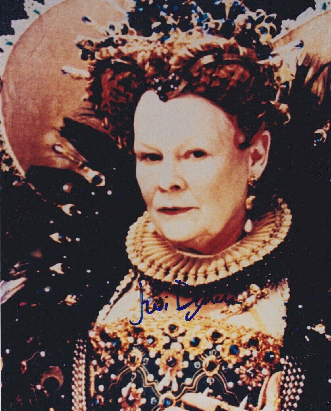 Signed Original Color Photo Poster painting of Judi Dench of Shakespeare In Love