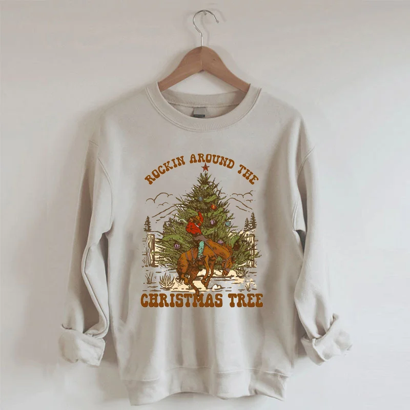 Rockin Around The Christmas Tree Cowboy Sweatshirt