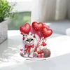 DIY Cat Love Balloon Acrylic Special Shape Diamond Painting Desktop Ornaments