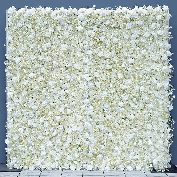 White Luxury 5D Cloth Flower Wall Wedding Decor A180 A7700