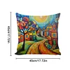Colorful House-11CT Stamped Cross Stitch Pillowcase 45*45cm