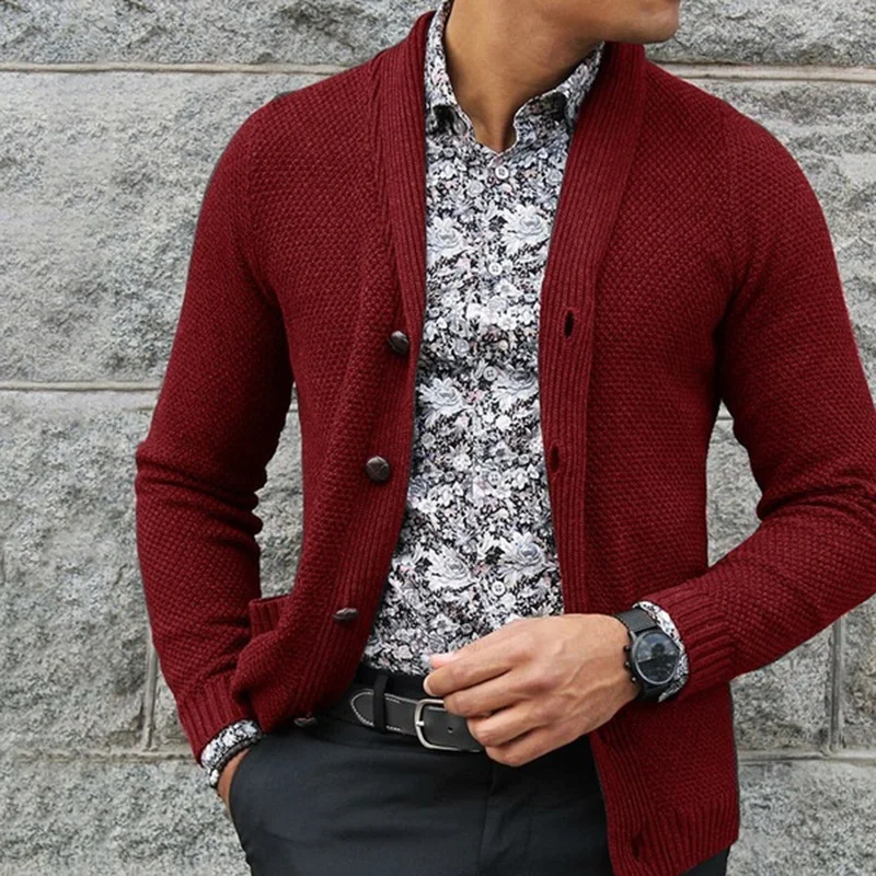 Single Row Button Loose Casual Knit Sweater