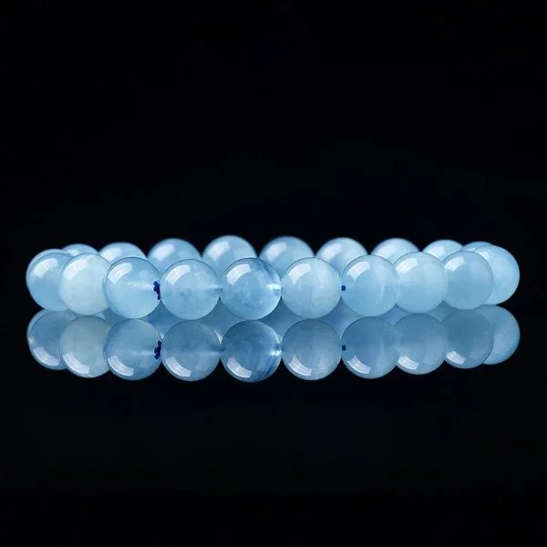 Natural Aquamarine Starlight Cat's Eye Bracelet