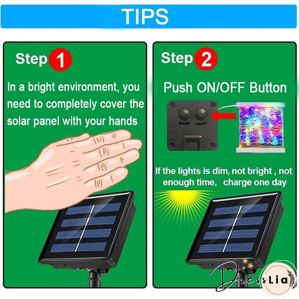 8 Modes 300LEDs Copper Wire String Lights Solar Power Fairy Light IP65 Waterproof Indoor Outdoor Christmas Decoration Lighting for Home, Garden, Party, Path, Bedroom, Wedding, DIY Decoration