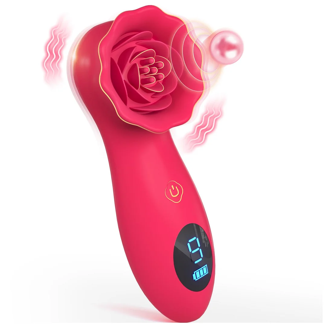 Upgraded Lip Kissing And Tongue Tapping Rose Vibrator For Women