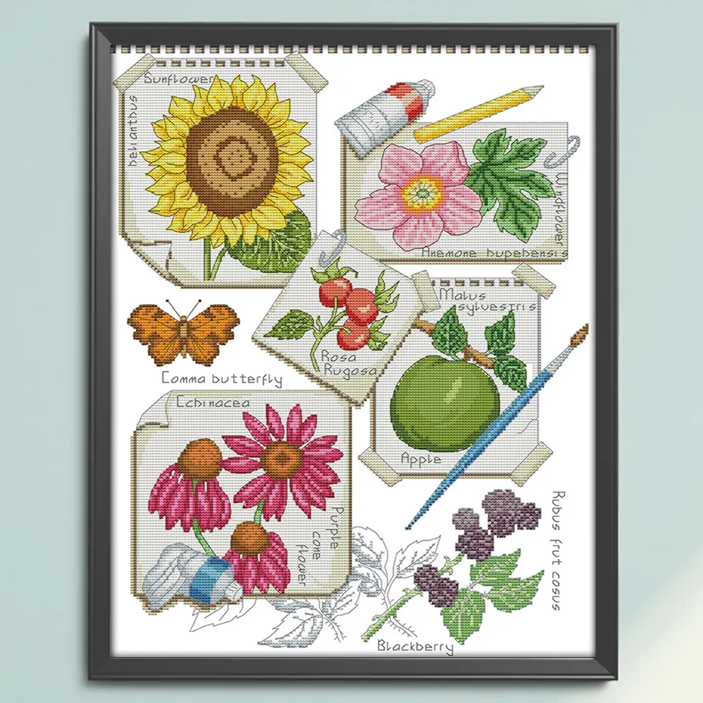 DIY Stamped Cross Stitch 14CT Partial Embroidery 37*50cm - Draw Autumn