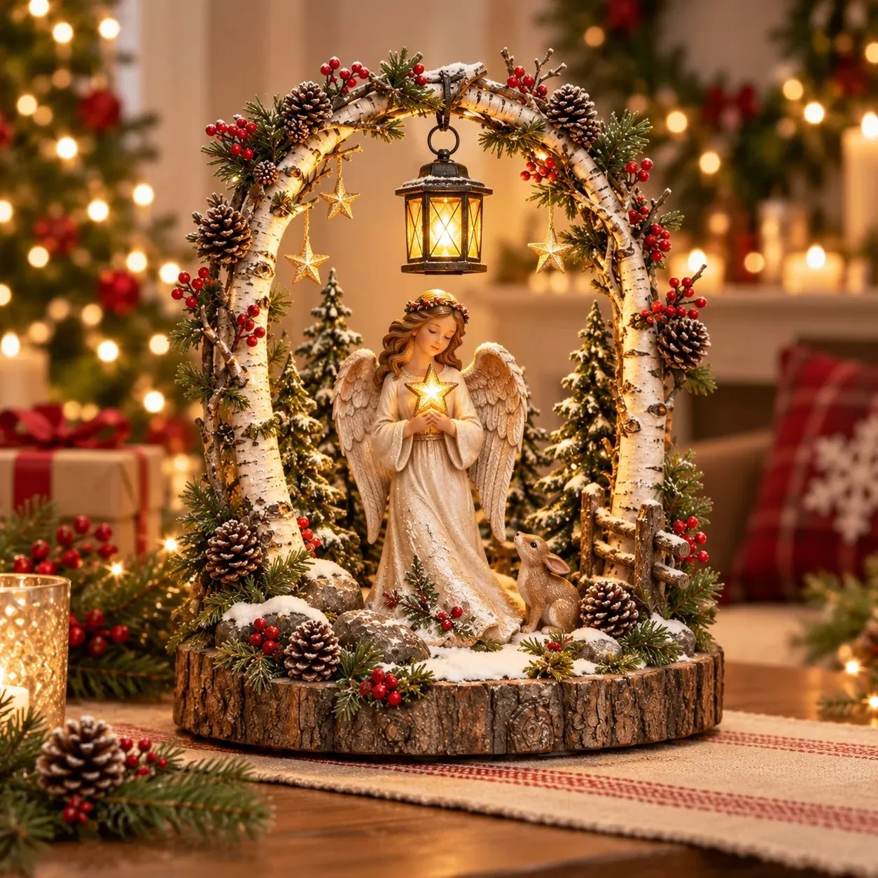 Birch Arch Christmas Lantern Decor