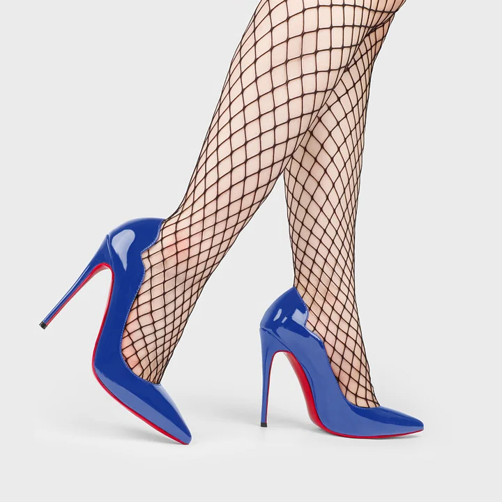 4.72" Women's Classic Pointed Toe Red Bottom High Heels for Party Wedding Pumps-MERUMOTE